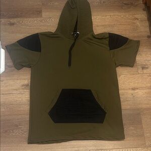 Olive Green and Black men’s hoodie